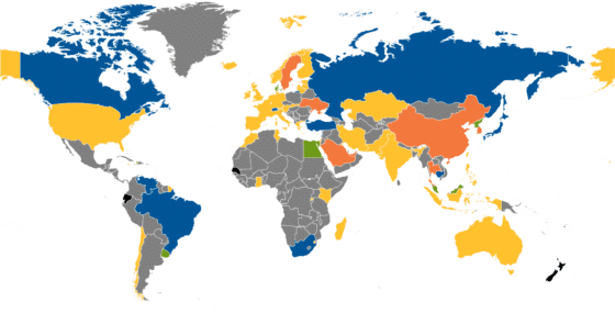 This map shows which countries are currently developing or researching central bank digital currency (CBDC).