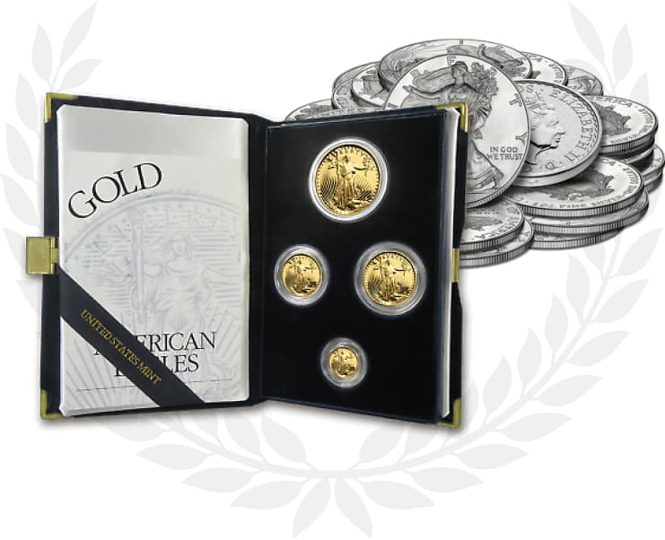 Silver coins and a coin book holder.