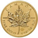 Canadian Maple Leaf Gold Coin reverse side.