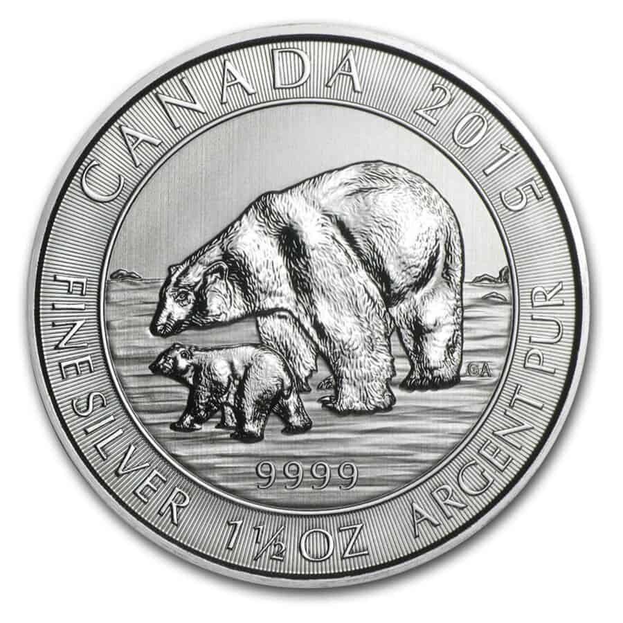 Canadian Polar Bear 1. 5 oz Silver Coin.