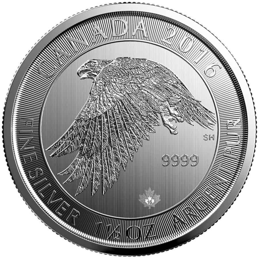 Canadian White Falcon Silver Coin 1.5oz.