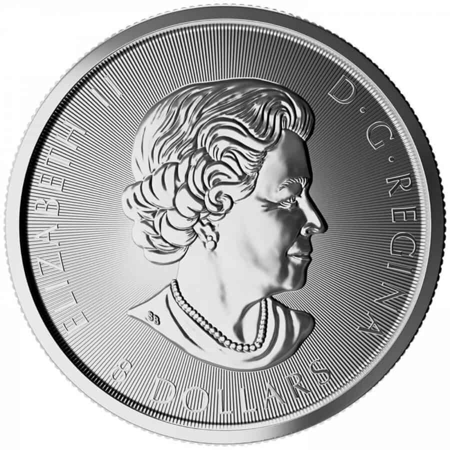 Canadian White Falcon Silver Coin 1.5oz reverse side.