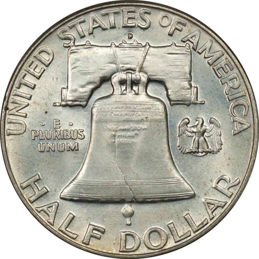Franklin Half Dollar reverse side.