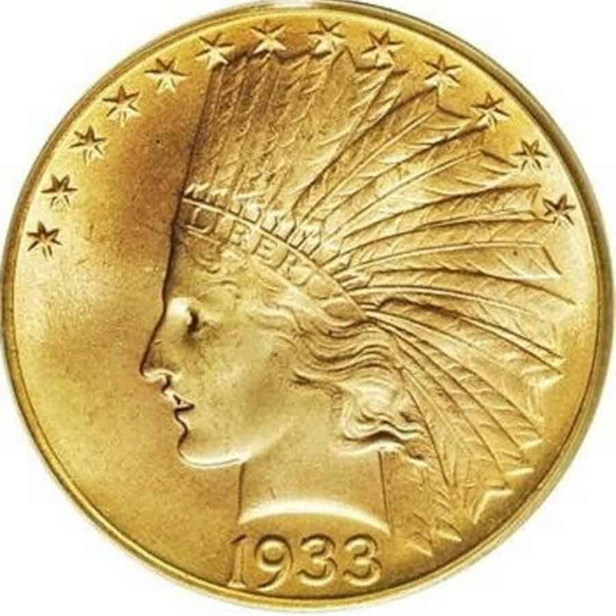 Indian Ten Dollar Gold Coin 0.5oz 1933.