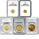 Indian Gold Coins 5 Piece Set.