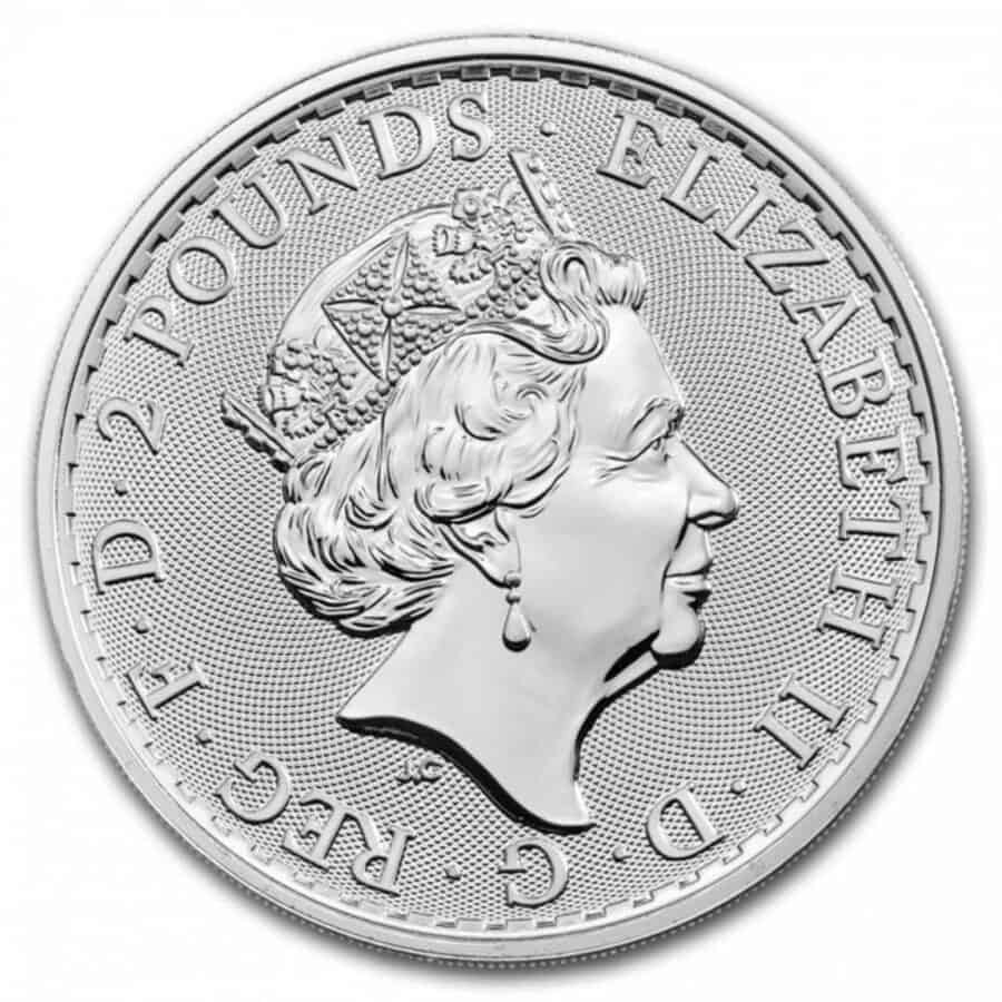 Platinum Britannia 1oz Coin reverse side.