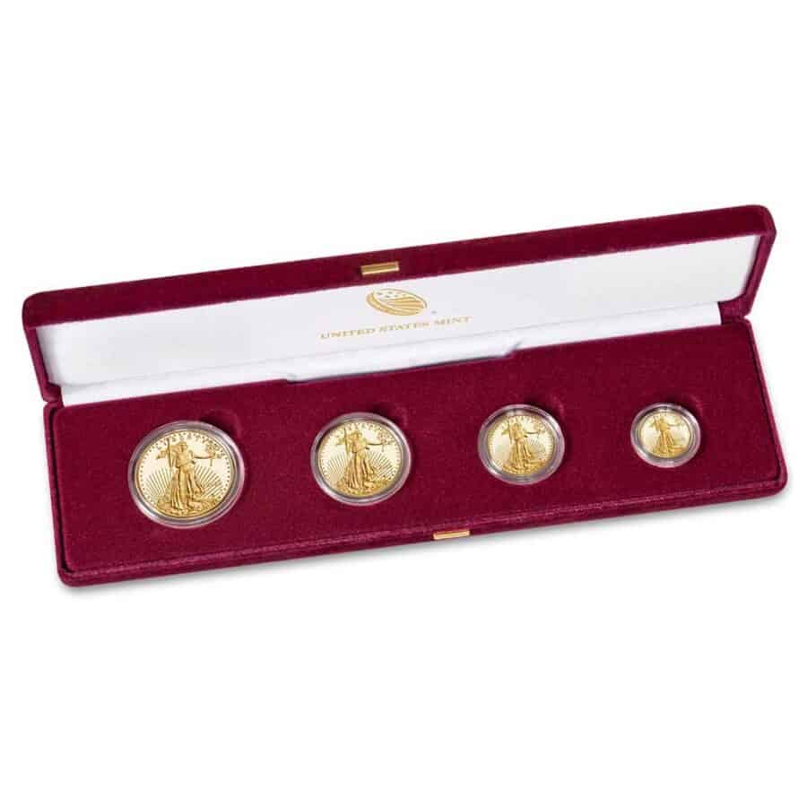 Proof American Eagle Gold 4 Coin Set Box cropped.