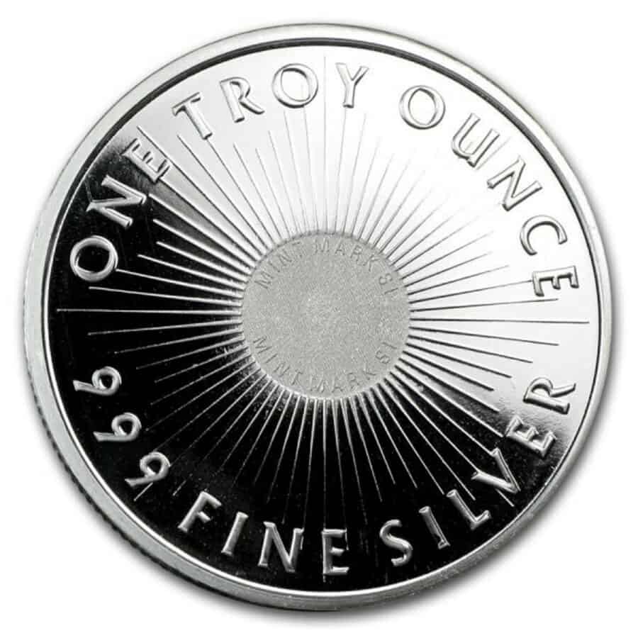 Silver Round Sunshine Coin reverse side.