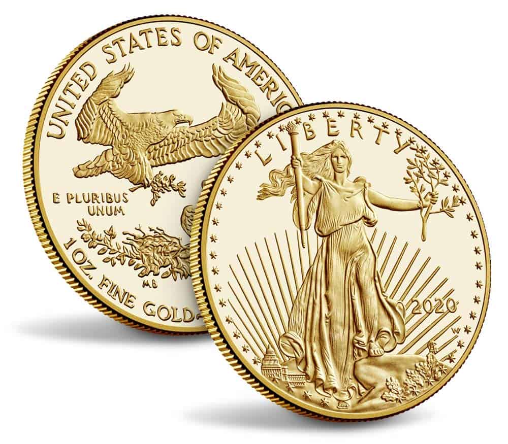 The gold American Eagle proof coin is popular among gold coin collectors.