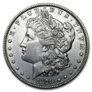 Depending on the condition and the mint of the 1879 Morgan silver dollar, this silver coin can be of high value.