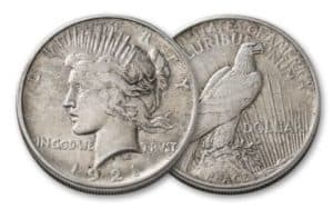In 1921, the first-ever silver peace dollar was minted to replace the Morgan silver dollar.