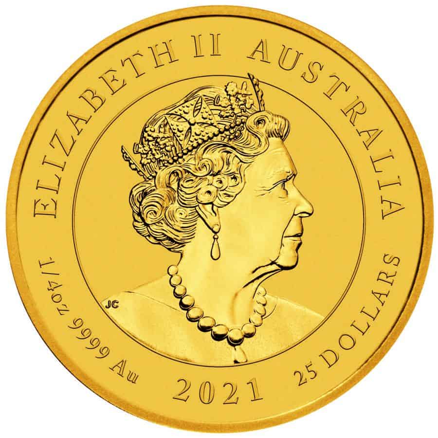 The Australian spotted eagle ray gold coin features an image of Queen Elizabeth II on its obverse.