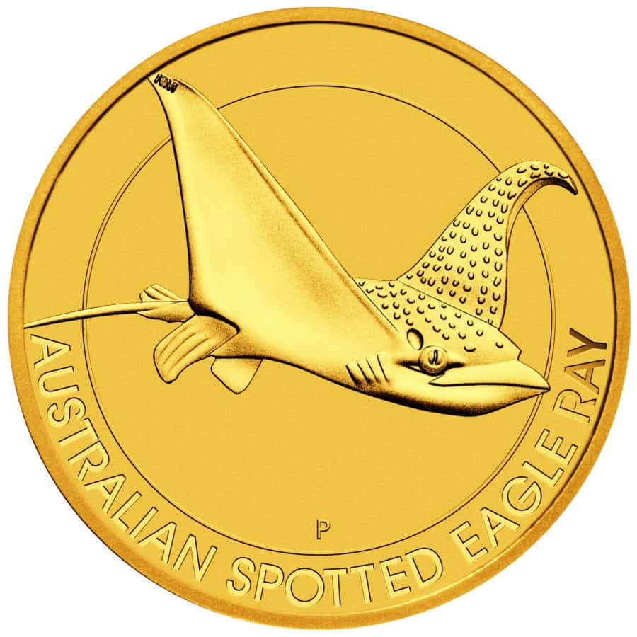 The Australian spotted eagle ray gold coin features an image of the majestic eagle ray on the reverse.