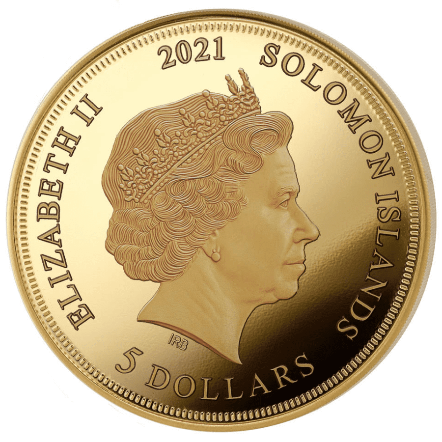 The 9/11 Never Forget commemorative gold coin features an image of Queen Elizabeth II.