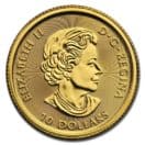 Canadian Buffalo quarter ounce gold bullion coin reverse Queen Elizabeth the second