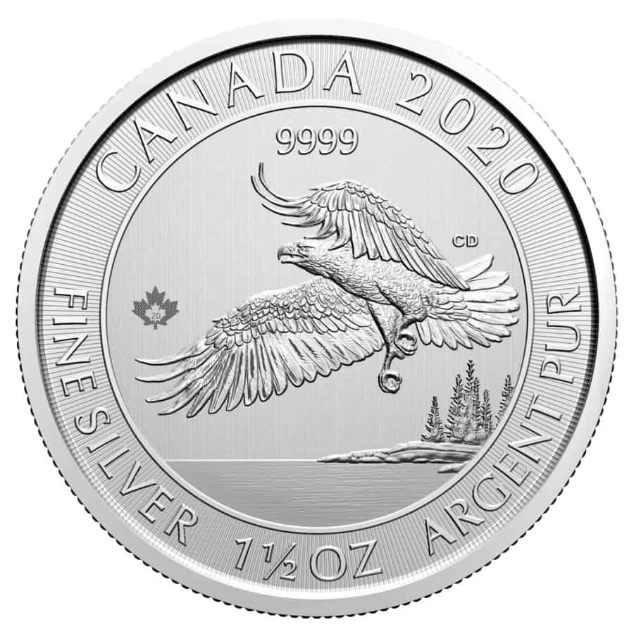 Silver Canadian Bald Eagle coin 1.5 oz