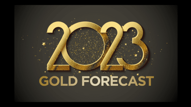 A featured article image with the text gold forecast 2023