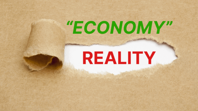 an image showing how reality may not correspond with the official economic data