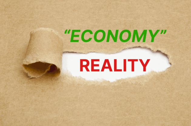 an image showing how reality may not correspond with the official economic data