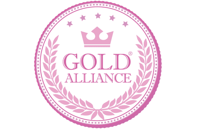 Gold Alliance logo pink Valentines Day
