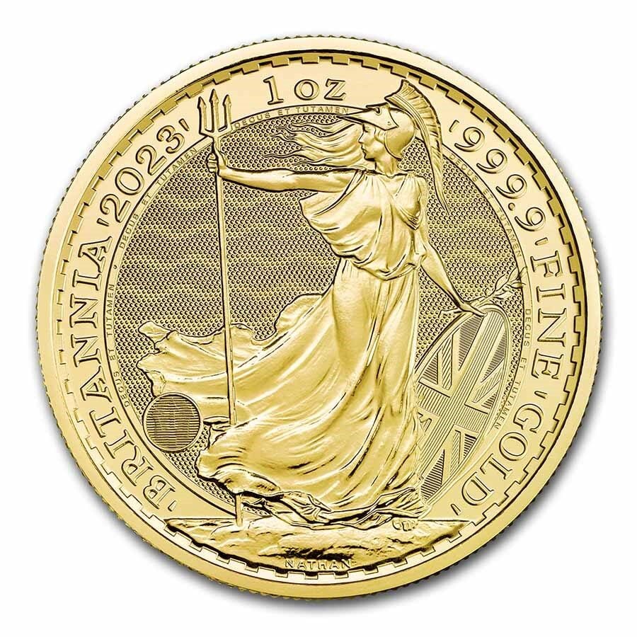 Gold Britannia 1 oz bullion coin reverse 2023