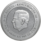 The obverse of the Silver Victoria Seal coin features an effigy of His Majesty King Charles the third.