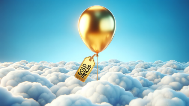 An image illustrating gold's rise to the skies as it breaks its 2020 price record