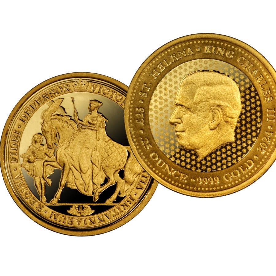 An image showing both sides of the gold Victoria Seal 1/4 oz coin