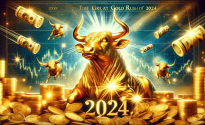 An image of a gold bull to symbolize how the price of gold has entered a bull run and set many records already in 2024.